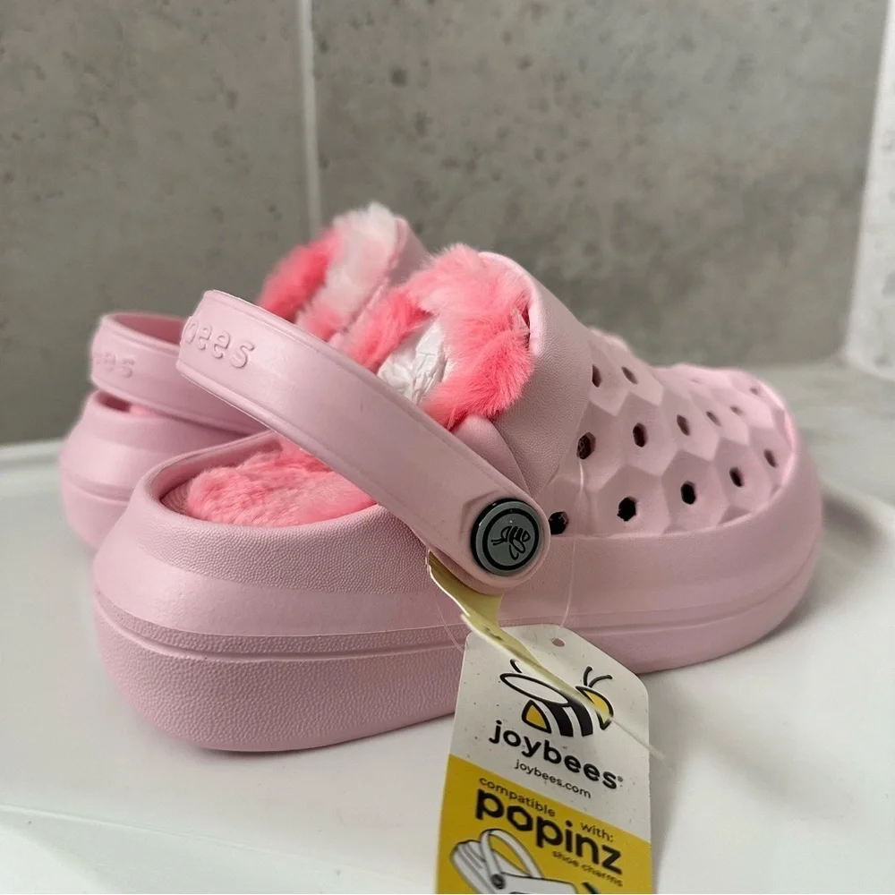Joybees Varsity Lined Pink Clogs Size 8